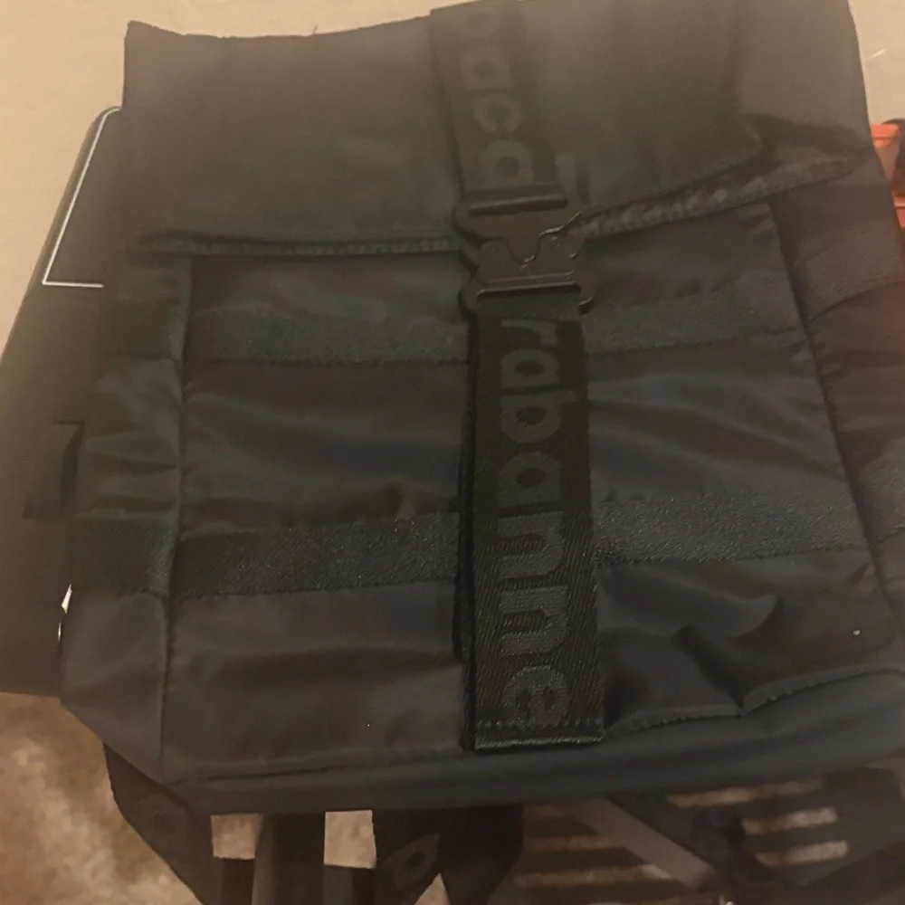 Paco Rabanne Black Backpack with Logo Strap